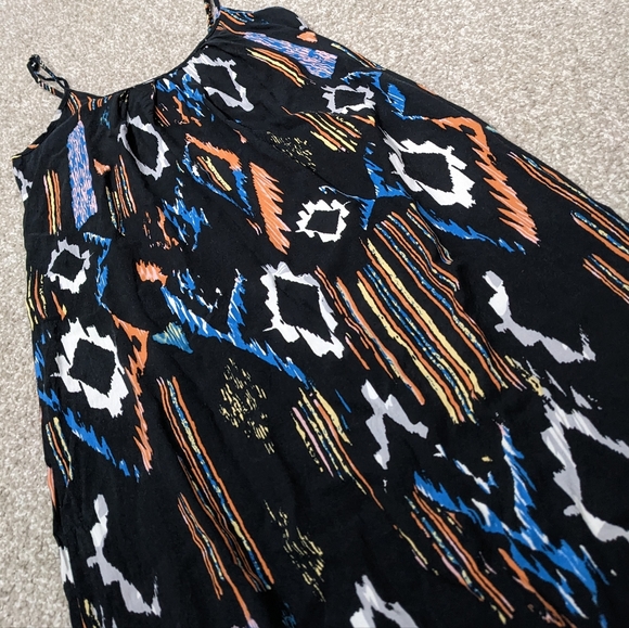 Dex high-low Navajo pattern black colourful midi sundress - Picture 4 of 11